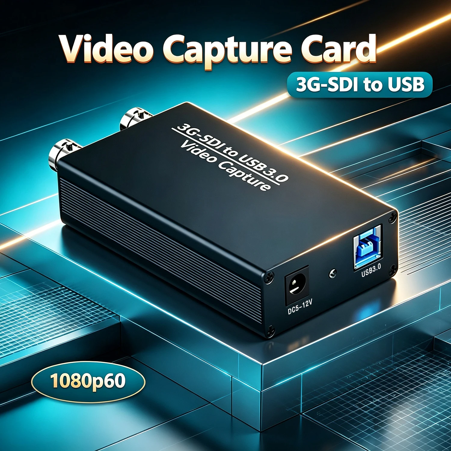 3G‑SDI to USB3.0 Video Capture Card With SDI Loop‑Out 1080P For Camera CCTV Security Camera Live Streaming Recording No‑Drive