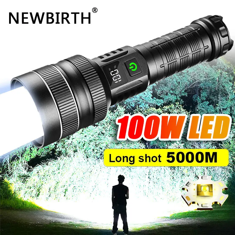 Outdoor Multi-Functional Flashlight Long Range Digital Electric Display Ultra Bright High-Power Long Endurance LED Flashlight