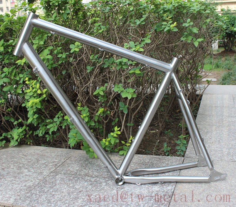 Titanium Bicycle Frame With Matched Fork Ti Road Bike Frame And Fork Made Titan Road Bike Frame With Handing Brush