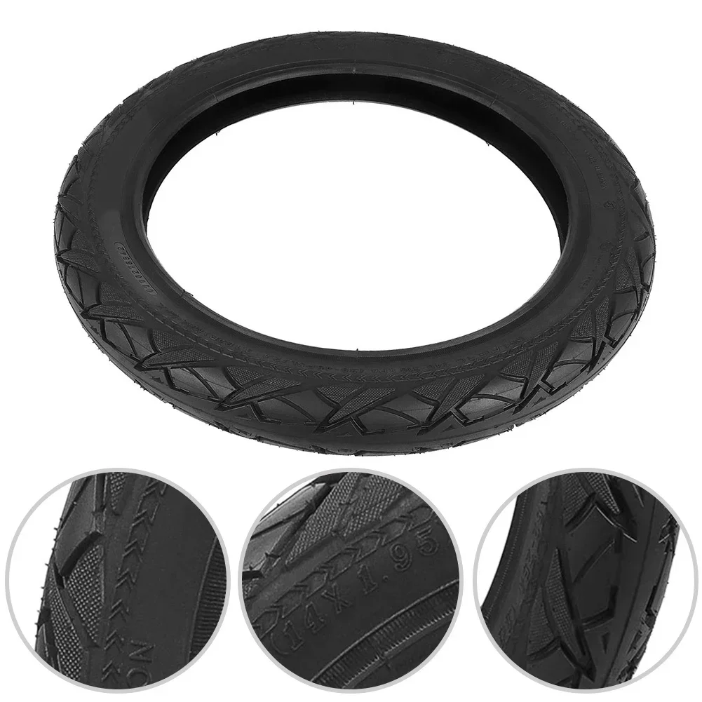 14x1 95 For Electric Bicycle Tyre For 14 Inch For Electric Bike Rubber Material Black Color (As Pictures Show)