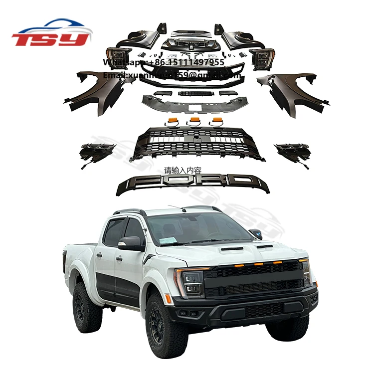 

HIGH QUALITY PICKUP BODY PARTS TRUCK BODY KIT for FORD RANGER T6 T7 T8 UPGRADE to 2022 F150 RAPTOR a TYPE