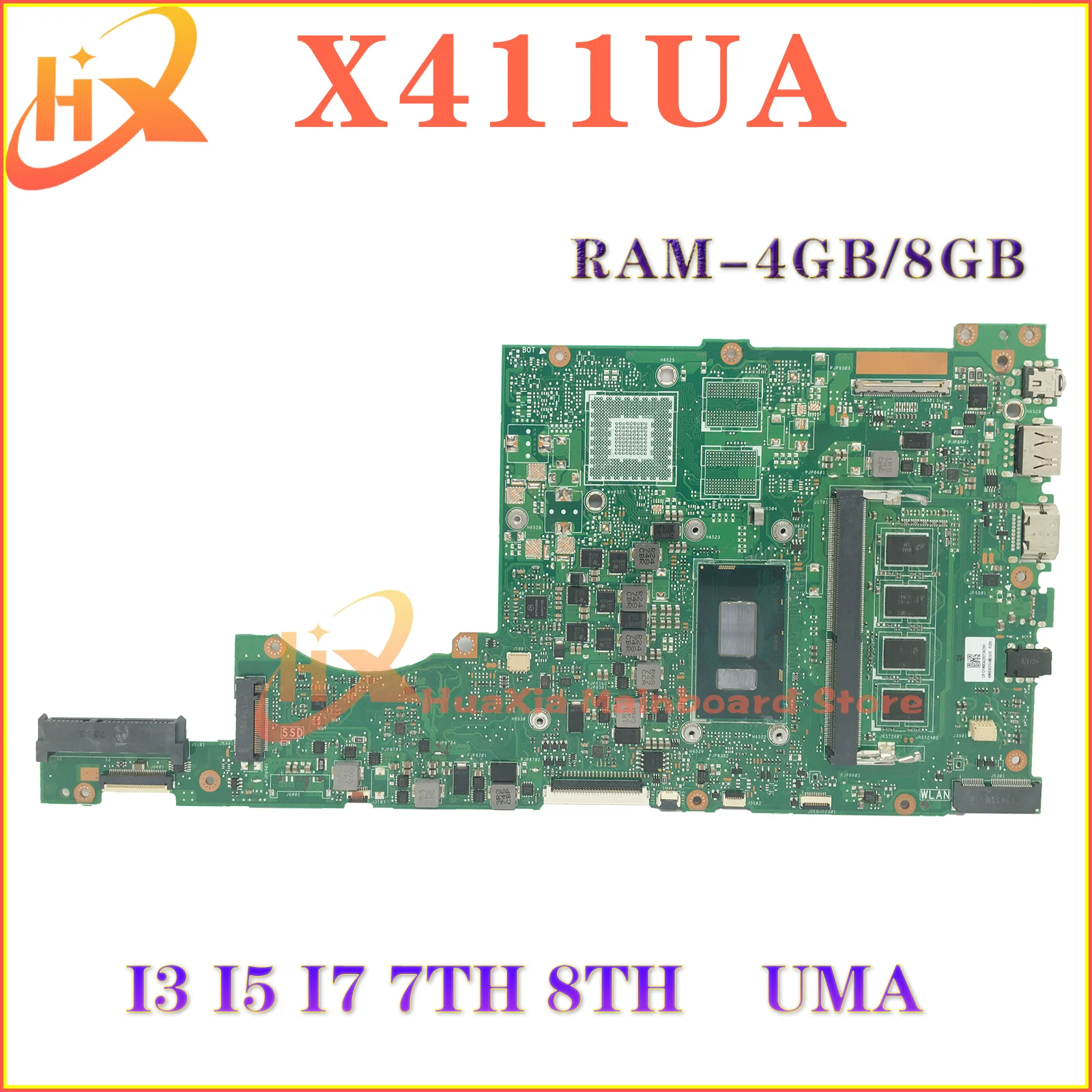 X411UA Mainboard For Asus S4000V X411UQ S4200V X411UF K411UN A411UF K411UQ X411UN X411UV F411UF A411U X411UAS Laptop Motherboard