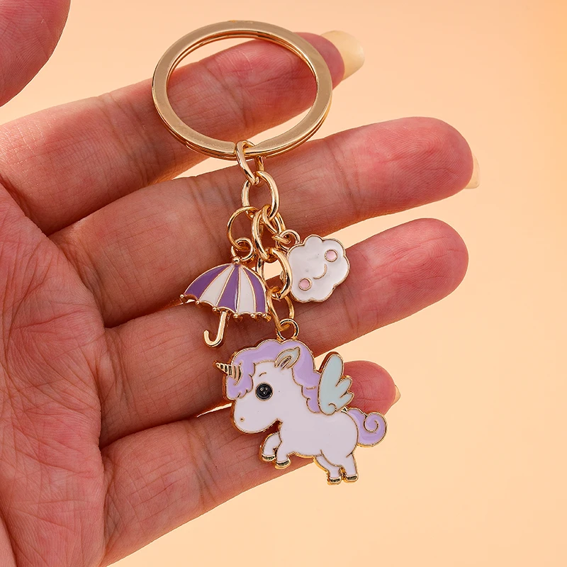 Aihua neue niedliche Schlüssel bund Emaille Tier Frosch Hund Ente Kaninchen Schlüssel bund für Frauen Handtasche Anhänger Zubehör DIY Schmuck Geschenke – Detail 15