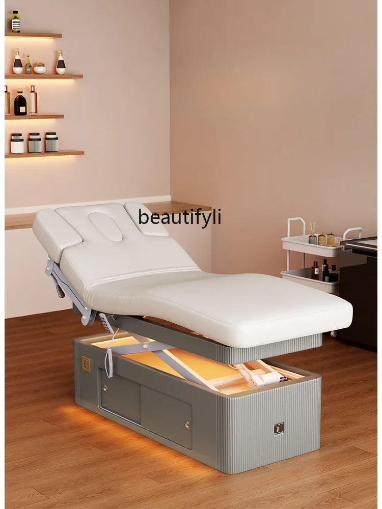 Aquecimento Elétrico Fisioterapia Massagem Sofá, Pequeno Apartamento Beauty Care Bed, Salão de Beleza Cama Especial, Elevador destacável