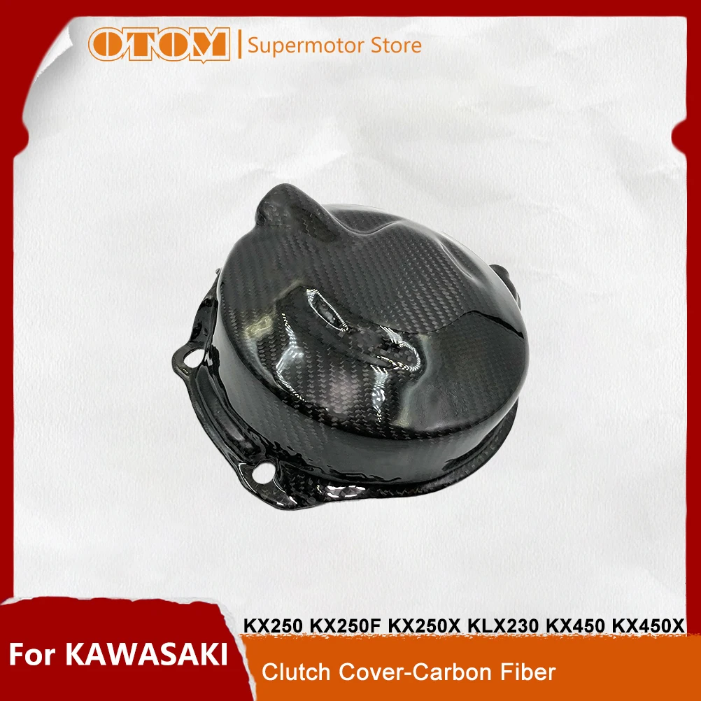 

Motorcycle Accessories Clutch Cover Guard Engine Carbon Fiber Protector For KAWASAKI KX250 KX250F KX250X KLX230 KX450 KX450X