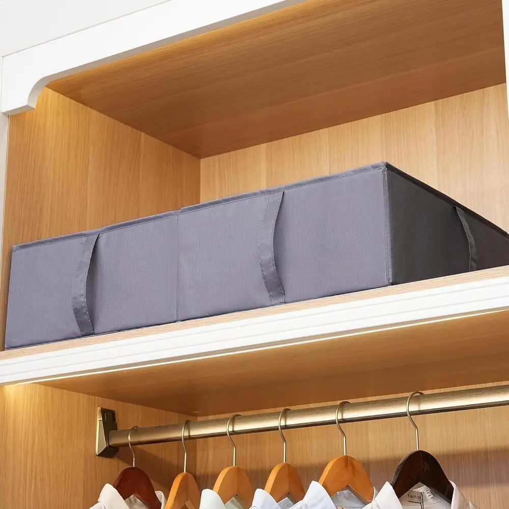 Under Bed Storage Containers, Durable Fabric, Washable, Collapsible, 27.5x16.5x7 Inches, 2-Pack, Grey