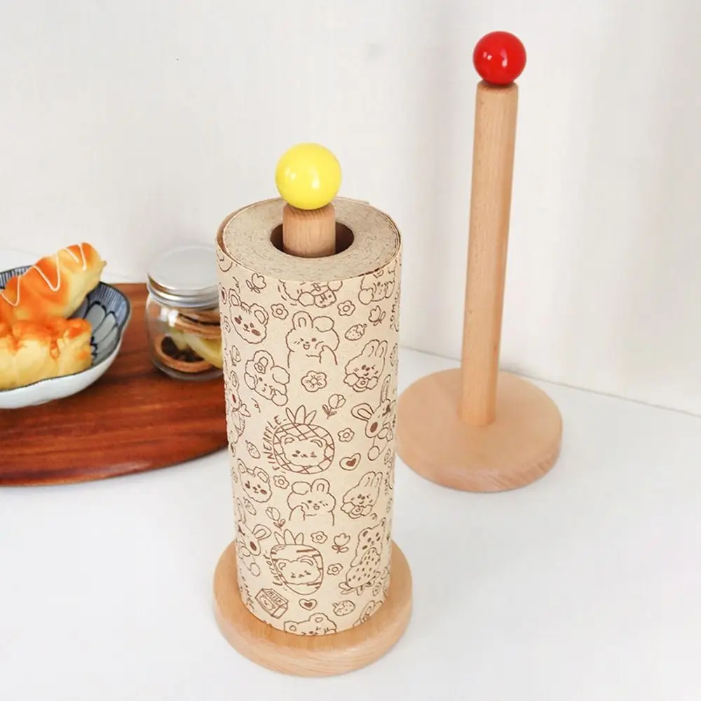 Freistehender Papierhandtuchhalter aus Holz, rutschfest, einhändig, vertikaler Ständer für Tränen, einfacher Serviettenständer, Wohnzimmer