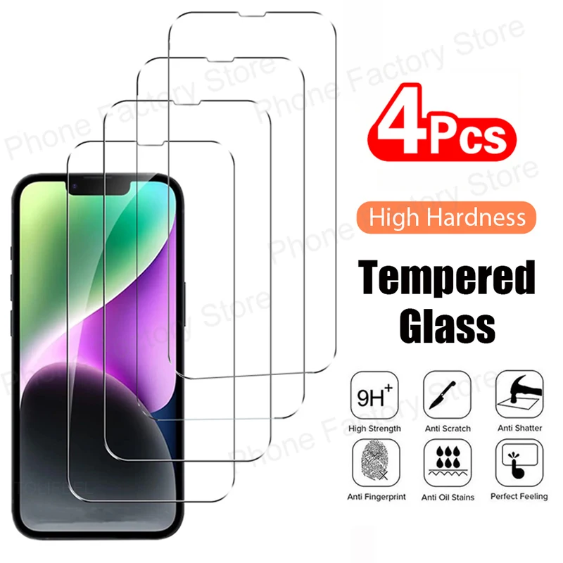 4PCS Tempered Glass…
