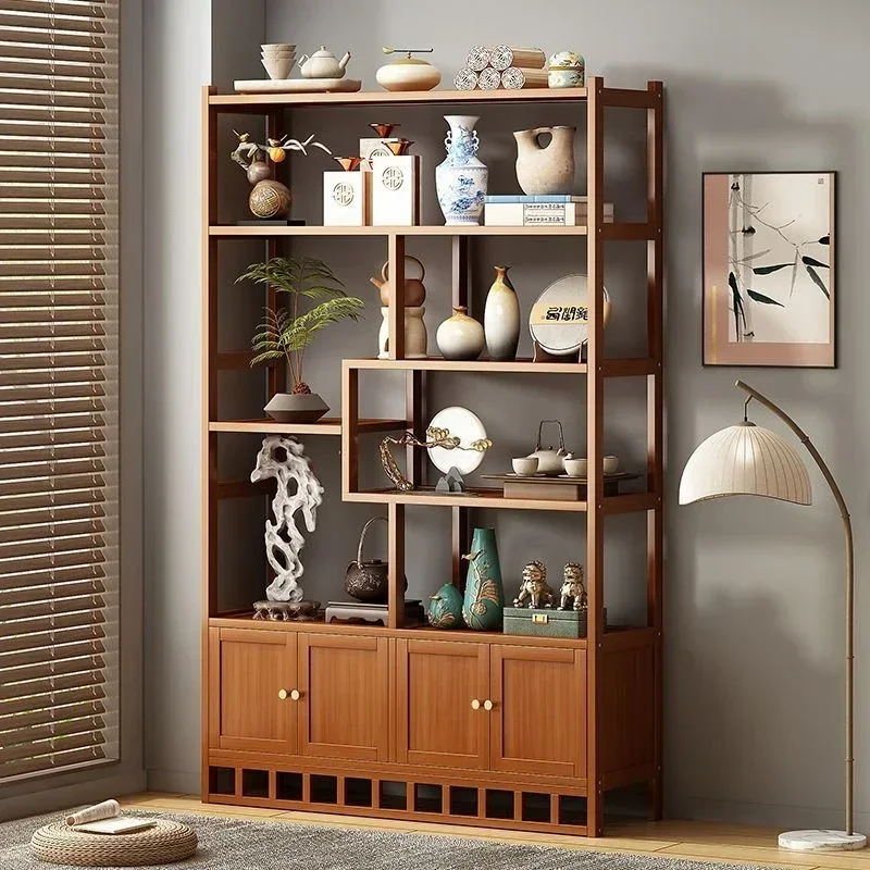 Stable Bogu rack Chinese tea cabinet storage rack Nanzhu tea set storage rack tea shelf display rack