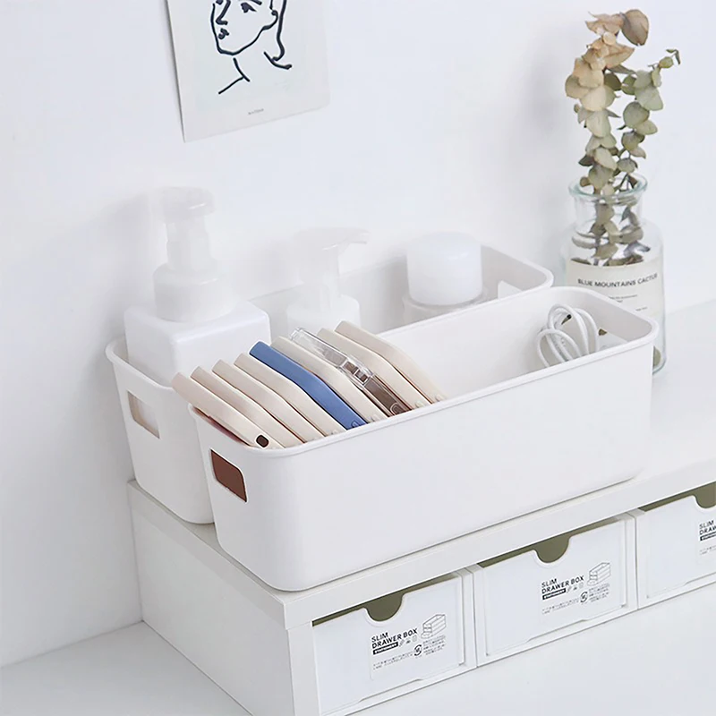 Simple Desktop Mobile Phone Case Storage Box Multifunctional Cosmetics Organizer Box Large Capacity Sundries Storage Basket