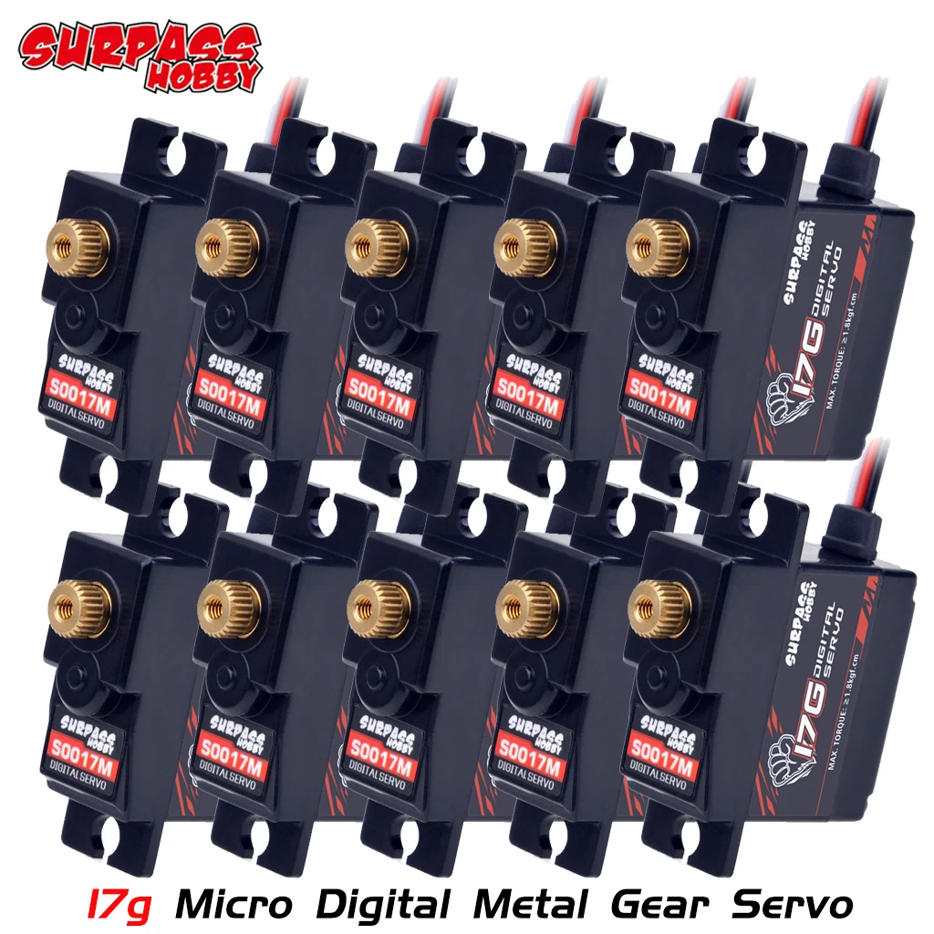 

1/5/10/20PCS SURPASS HOBBY Servo 17g Metal Gear Micro Mini 3.5KG Digital for 1/18 1/16 RC Car Truck Plane Robot Boat Model Toy