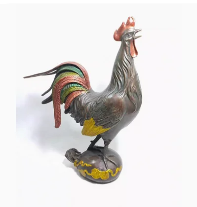 Ornament Pure Copper Gilded Zodiac Rooster Lucky Rooster Home Office Decoration Store Relocation Animal Bulldog Turtle