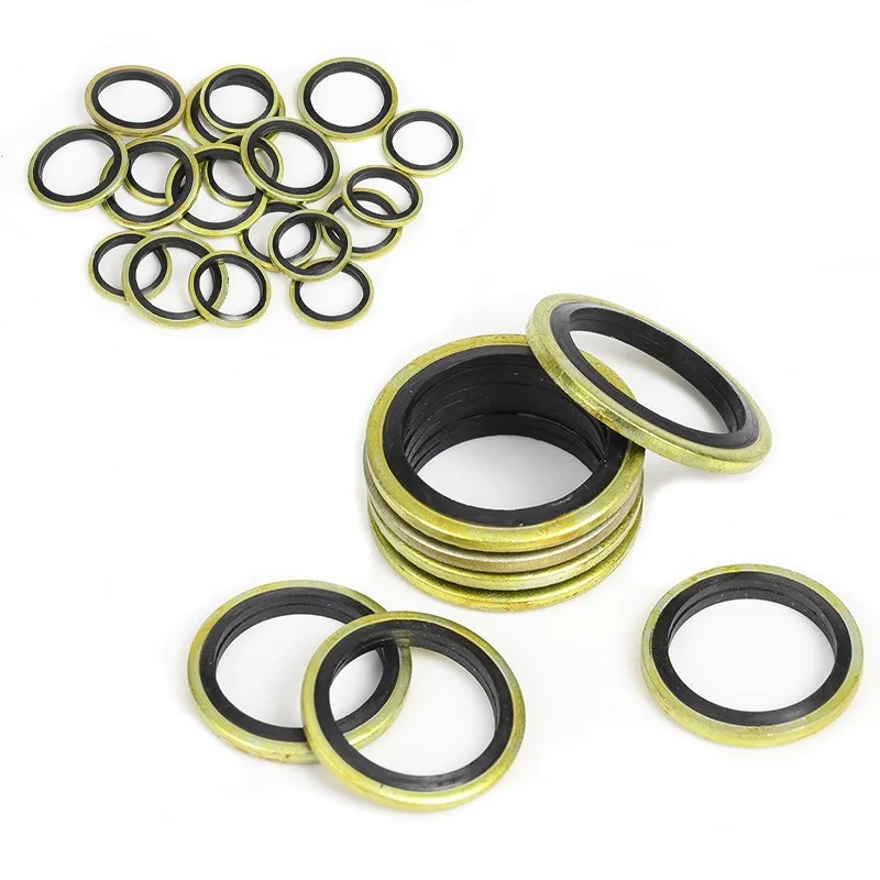 O-ring Bonded Washers Metal Rubber Oil Drain Plug Gasket Bonded Seal Oil Washer for Plumbing 6/8/10/12/13/14/16/18/20/22/24-60mm