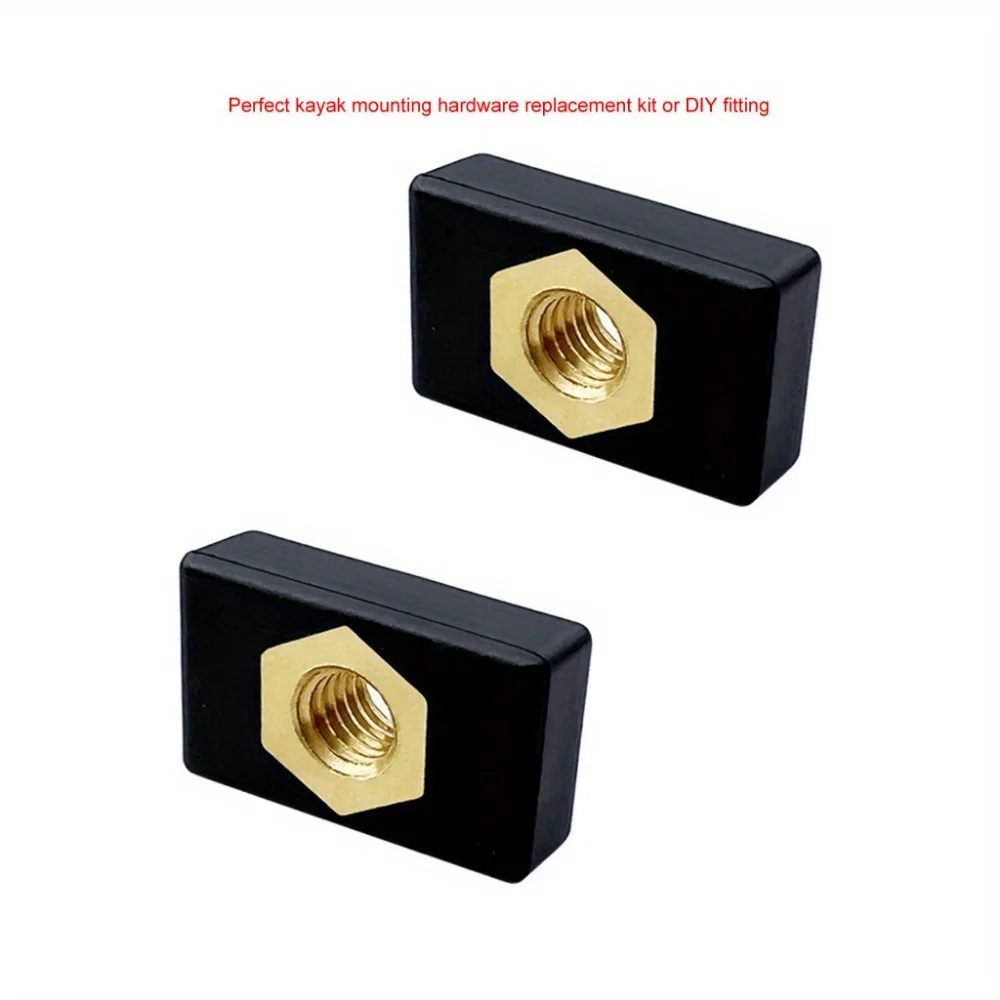 6pcs M6 Copper Sliding Nut Kayak Side Track Rail Silders Fishing Rod Pole Holder Mounting Base for Kayak Boat Canoe