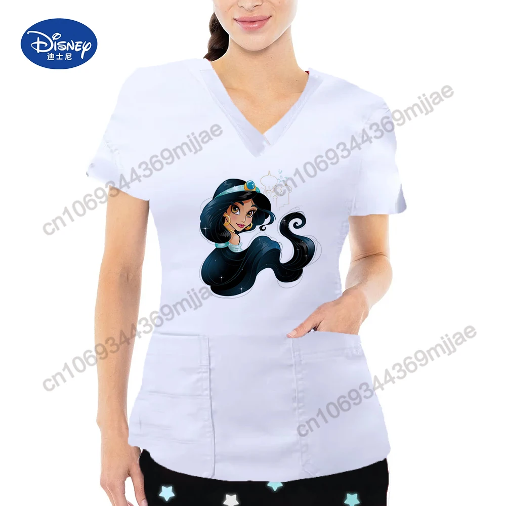 Y2k Tops for Women With Free Shipping Cartoon Anime Tshirt V-neck Women's Cropped Pocket Woman T-shirts Oversize Minnie Mouse