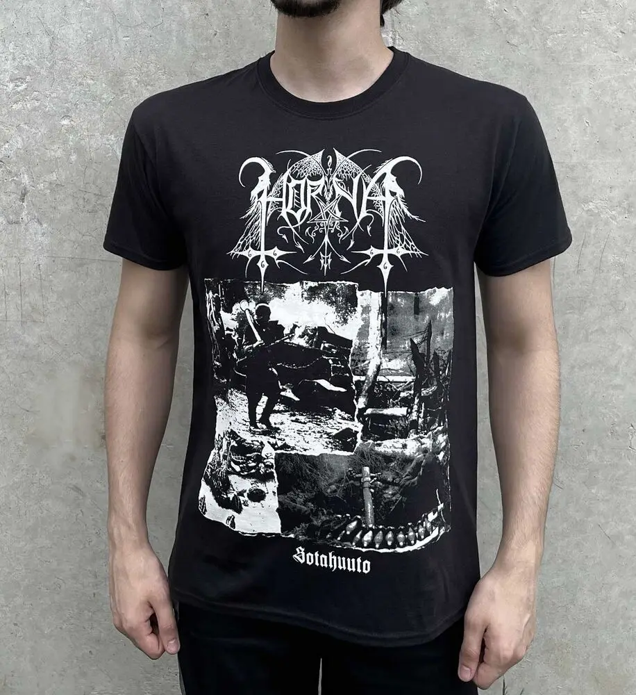 

Футболка Horna - Sotahuuto (FOTL), черная, с коротким рукавом, из 100% хлопка