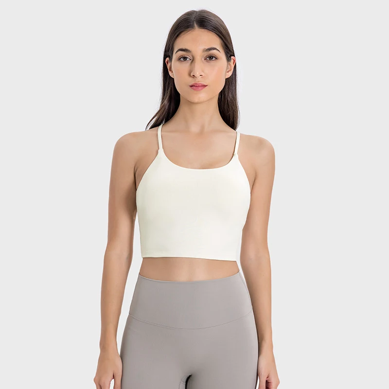 

Women's sexy camisole with built-in chest pads，Yoga vest for running and fitness Soft Comfy Slim Fit Top for Daily Casual Wear