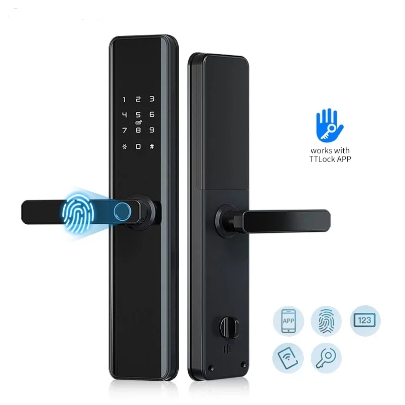 TTLock Smart Fingerprint Door Lock, Wi-Fi App, BLE Unlock, Biométrico Inteligente, Fechadura Eletrônica, Segurança