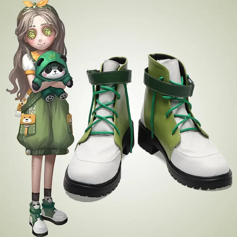 Anime Identity V Memory Cosplay Shoes Green Short PU Leather Boots For Halloween Carnival