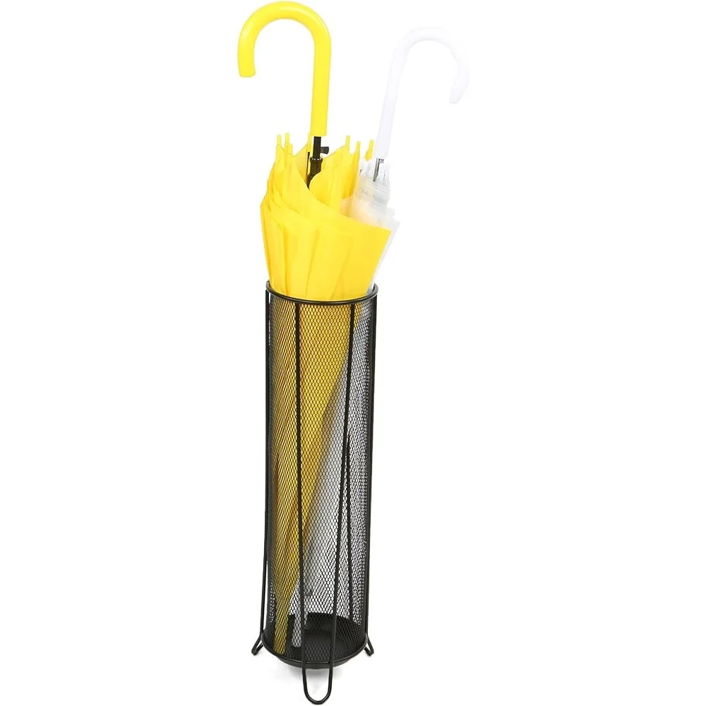Suporte de guarda-chuva de metal resistente, organizador de malha de secagem rápida, design compacto, contém 4 guarda-chuvas, solução de armazenamento multiuso