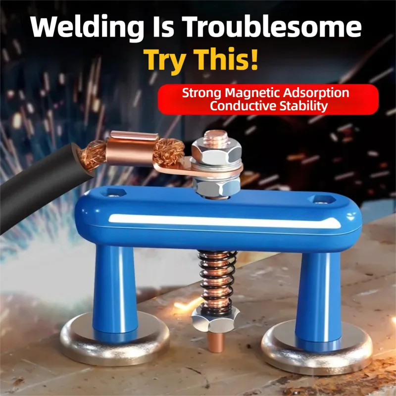 Dual & Single Magnetic Welding Ground Clamp, Conductive Magnetic Fix Base Magnet Holder Welding