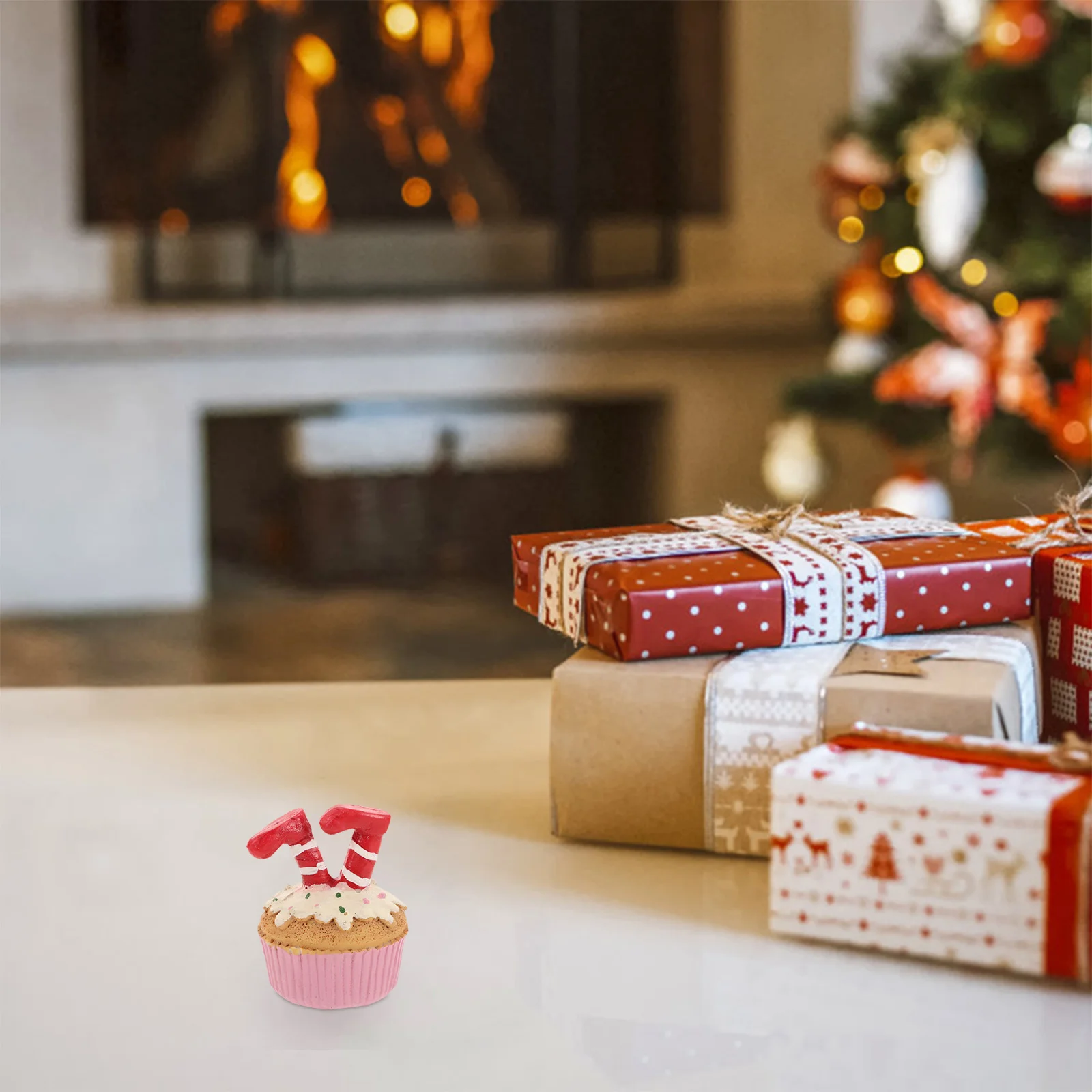 

Christmas Resin Feet Style Tabletop Decoration Resin Holiday Home Ornament Festive Xmas Table Centerpiece Decor