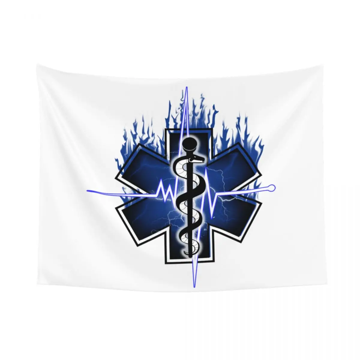 Customized Hippie Star Of Life Tapestry Wall Hanging Home Decor Emt Paramedic Medical Tapestries Dorm Decoration