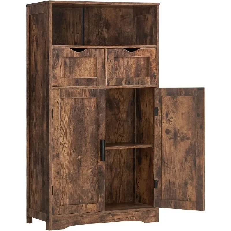 

Storage Cabinet with 2 Drawers and Adjustable Shelves, Cupboard with Doors, Floor Cabinet for Living Room, Home Office