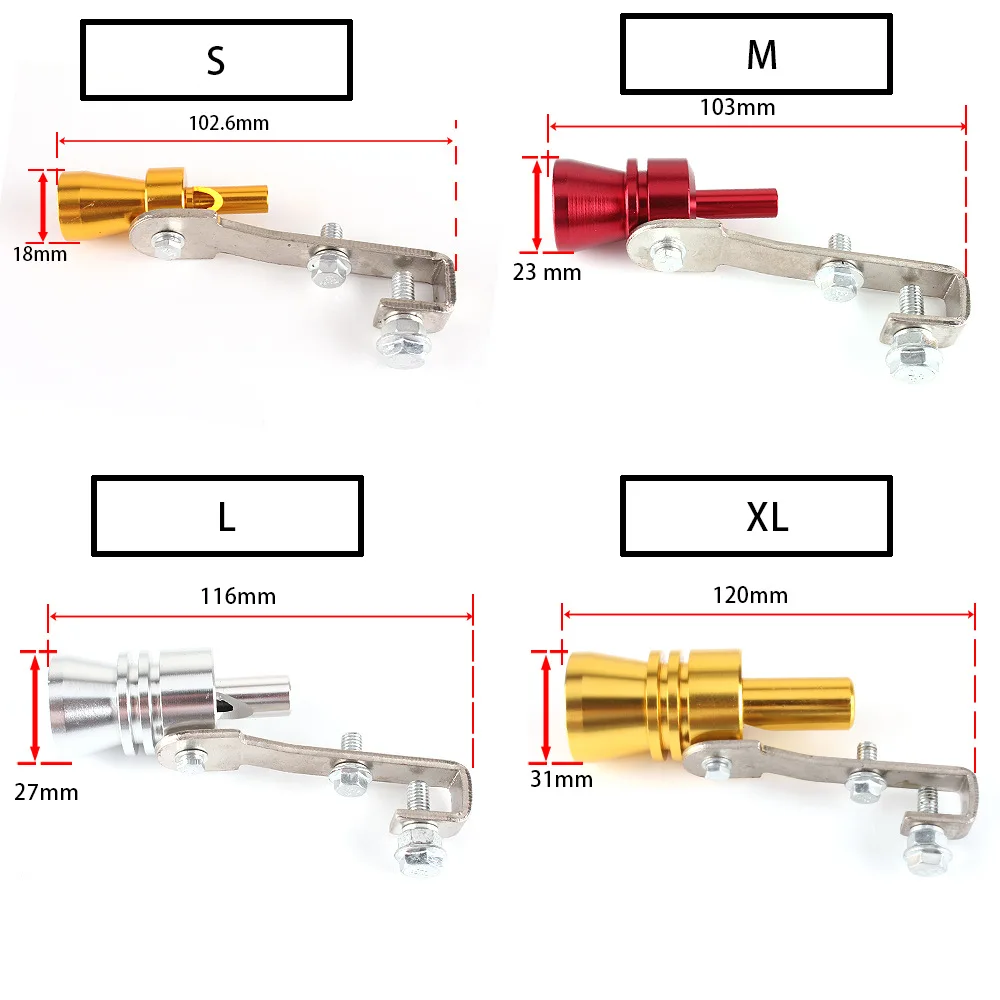 Motorbike Car Exhaust Fake Turbo Whistle Pipe Sound Muffler Blow Off Valve Universal Simulator Whistler