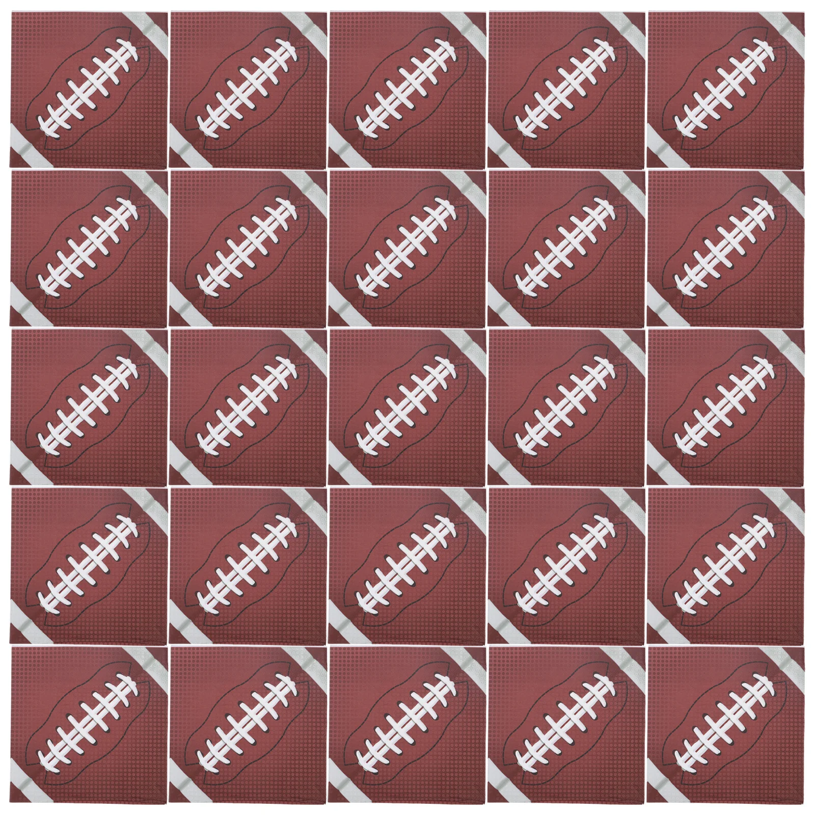 

48pcs Rugby Party Football Theme Paper Napkins For Birthday Party Disposable Beverage Napkins For Tailgate Sports Event - Bulk