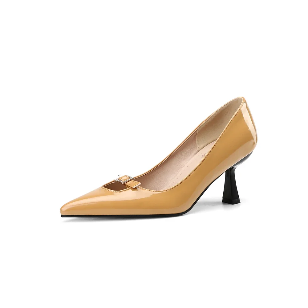 Spring New Mature Black Wine Red Women Pumps Pointed Toe High Heels Office Lady Nude Shoes Small Big Size 12 32 43 46 48 view 3
