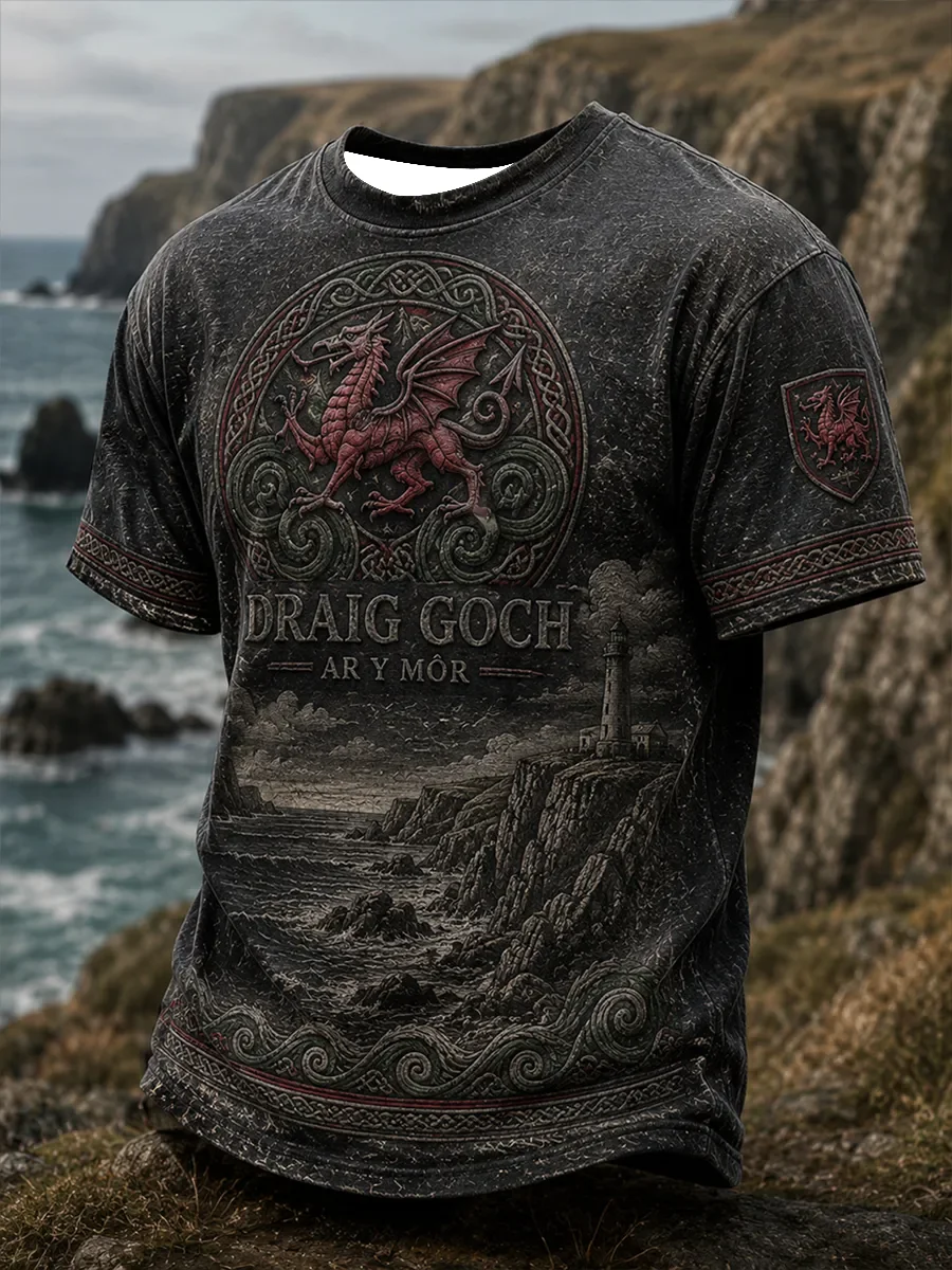 2027 Summer Men's Best-selling Welsh Football Training Shirt 3D Print Pattern Breathable Quick-Drying Family Version T-Shirt Top