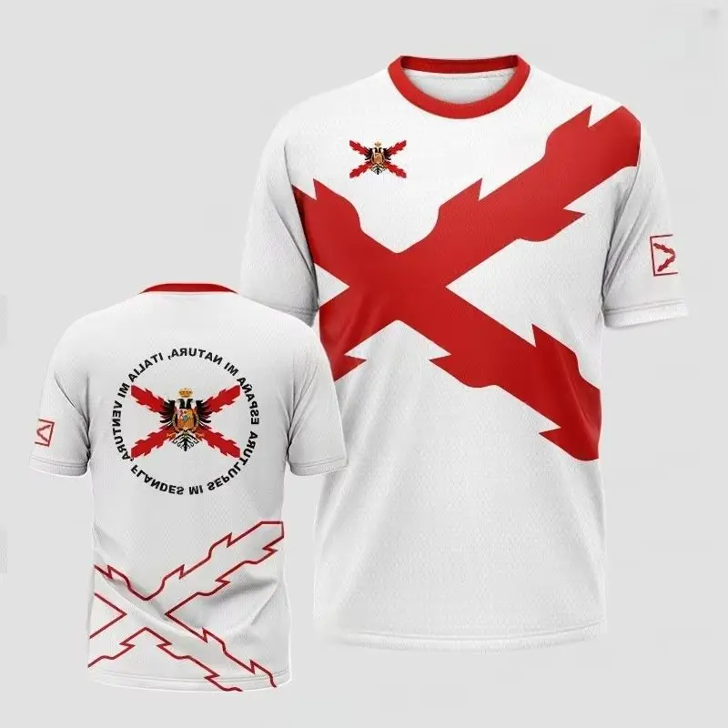 

Футболка «Испанская империя» в стиле ретро, Испания, уличная быстросохнущая одежда, тренировочные топы, MTB, трикотаж, спортивная одежда для бега