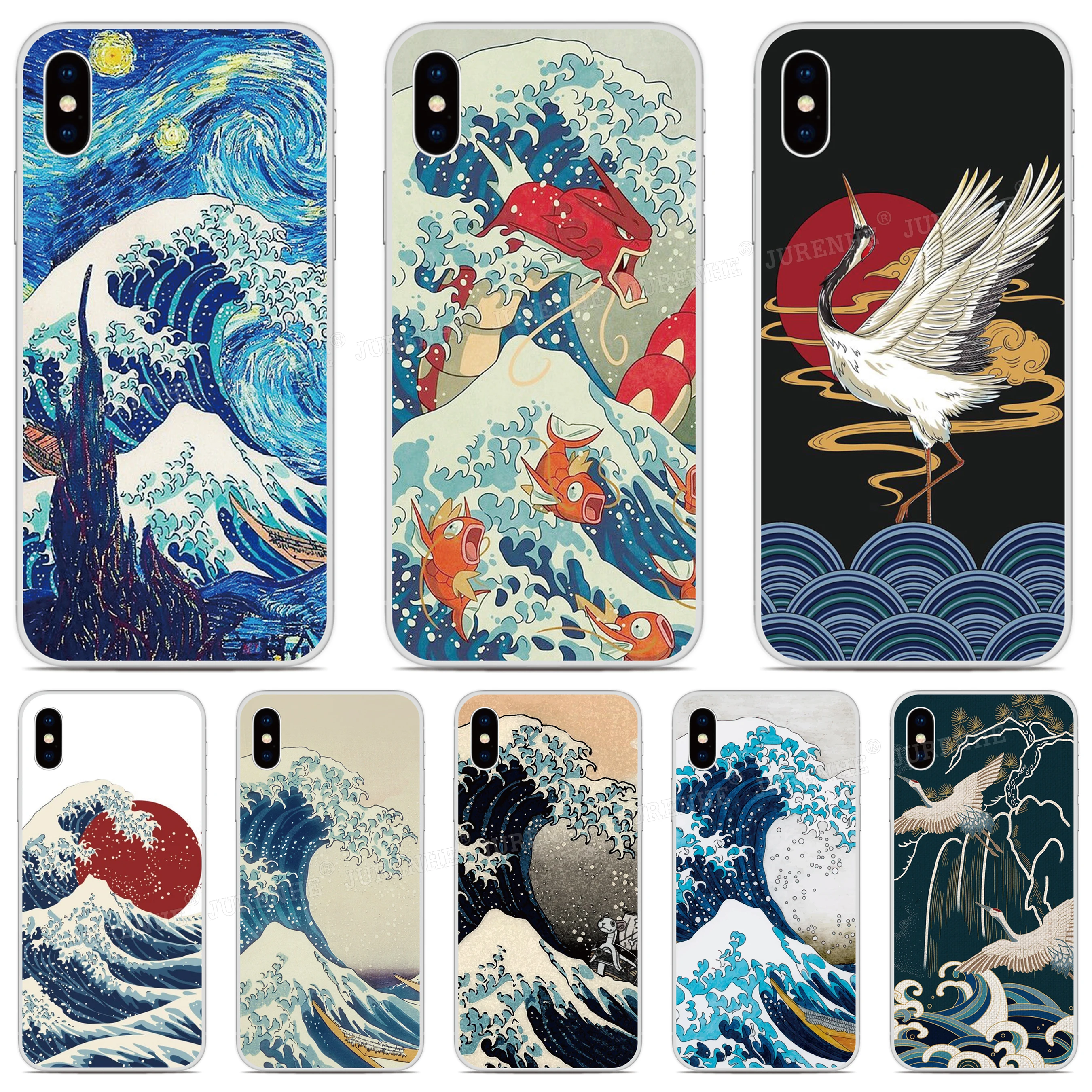 Wave off Kanagawa Cover For HTC U23 U12 Life U20 U11 Desire 21 12 19 20 Plus 10 22 626 12s M9 Nothing Phone 1 One 2 Two 3 Case