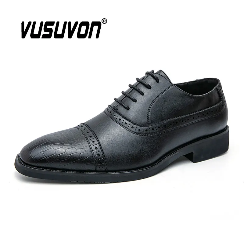 Fashion Men Oxford Shoes Dress Classic Loafers Wedding Black Causal Business Footwear For Party Big Size 38-46