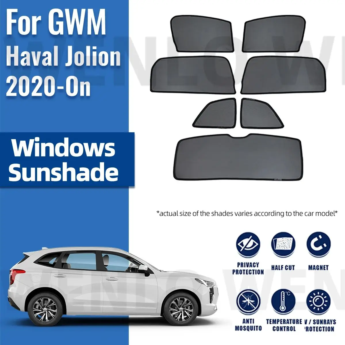 

For GWM Haval Jolion 2020 2021 2022 2023 2024 Magnetic Car Sunshade Front Windshield Curtain Rear Side Window Sun Shade