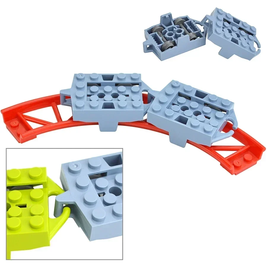 City Building Block Track Roller Coaster Rail Bow Slope Shaft Edges Straight Curved Track Brick Toy Compatible 25061 26559 26560