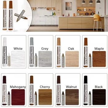 Furniture 8/10 Colors Touch-up/Fill Paint Pen Floor/Stairs/Woodenware Scratch/Patch Restore Composite Repair Pen Marker&Filler