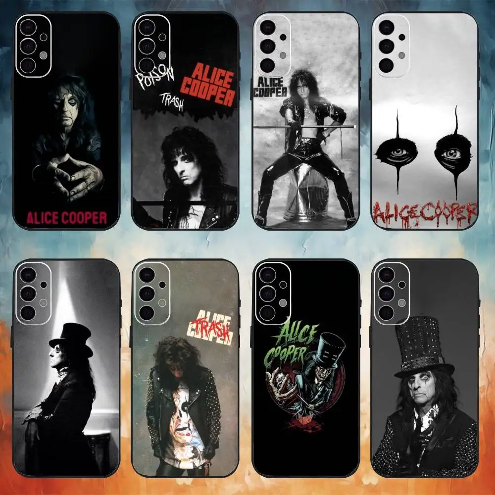 

Alice C-Cooper Phone Case For Samsung S25,S24,S21,S22,S23,S30,Ultra,S20,Plus,Fe,Note,10,9,5G Black Cover