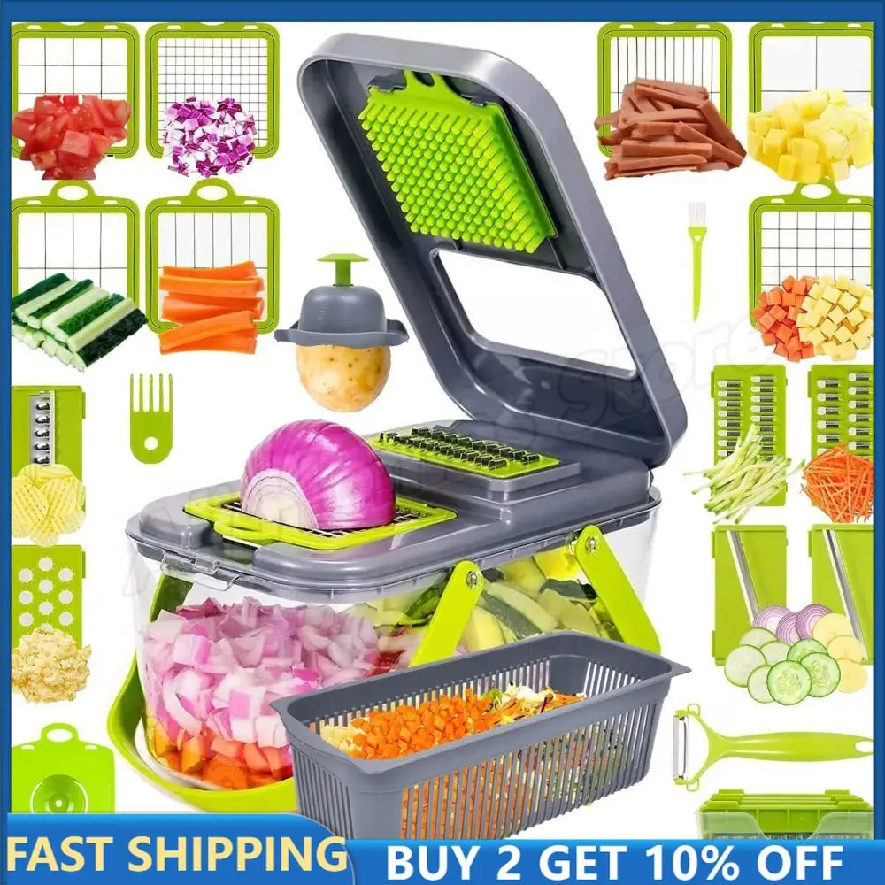 

22/16 IN 1 Vegetable Cutter Multifunctional Chopper Mandoline Slicer Dicer with 13 Steel Blades Veggie Slicer Food Chopper