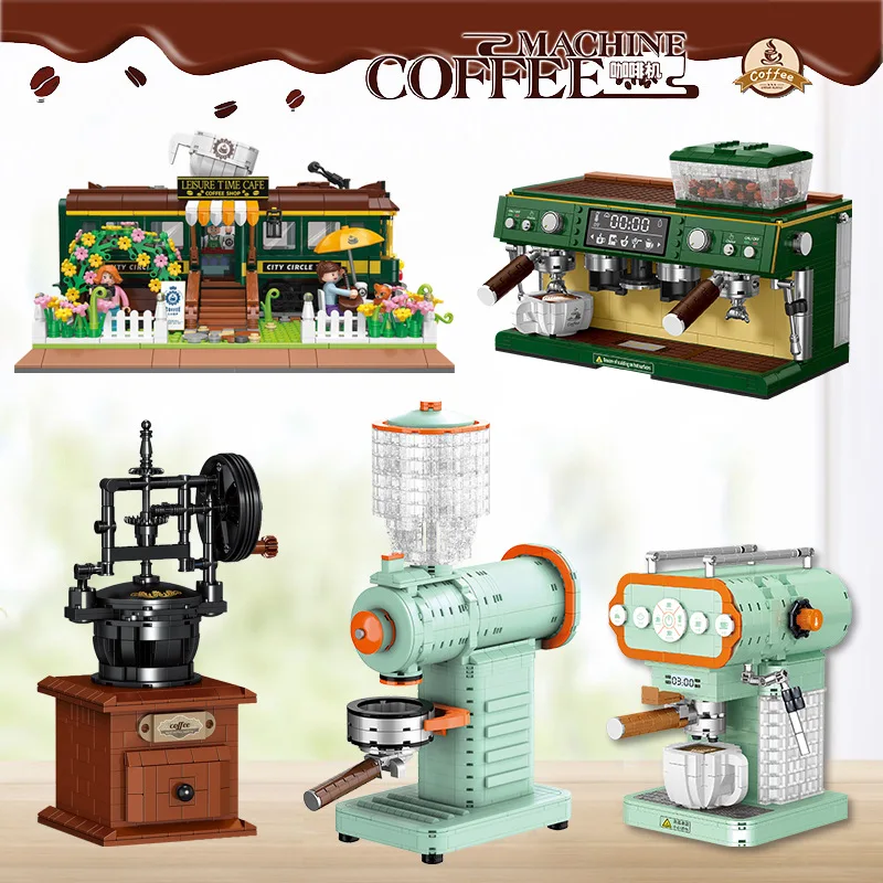 

ZHEGAO Small Blocks Coffee Machine Model Food Fun Building Bricks Toys for Children Present Boy Gift Girls Birthday Juguetes