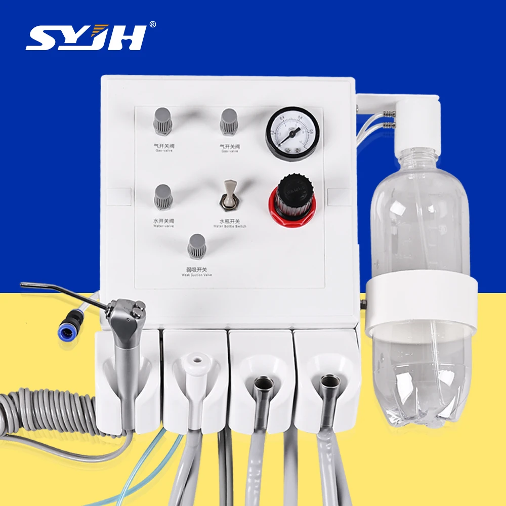 

SYJH Dental Air Turbine Dentist Wall-mounted Air Turbine Unit with 3 Way Syringe Handpiece Teeth Whitening Dentistry Tools