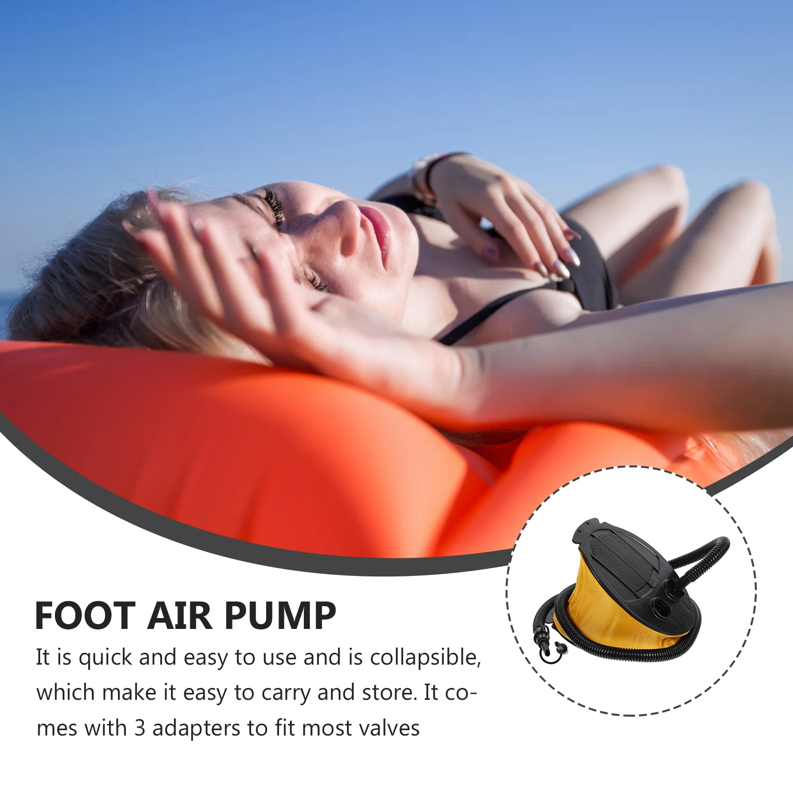 Bellow Foot Pump Inflator Foot Air Pump for Camping Balloon Sleeping Air Bed Yoga Ball Pad Mat Mattress