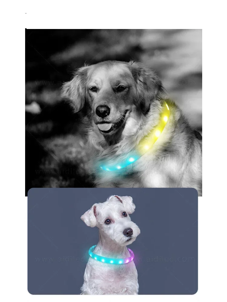 LED Pet Collar Durable Luminous Necklace With Flashing Lights Puppy Safety Glow Necklace Usb Dog Collars