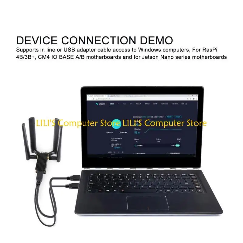 การ์ดขยาย A52B Dongle USB3.1 M.2 พร้อมฮีทซิงค์อลูมิเนียมอัลลอยด์ 4 เสาอากาศ