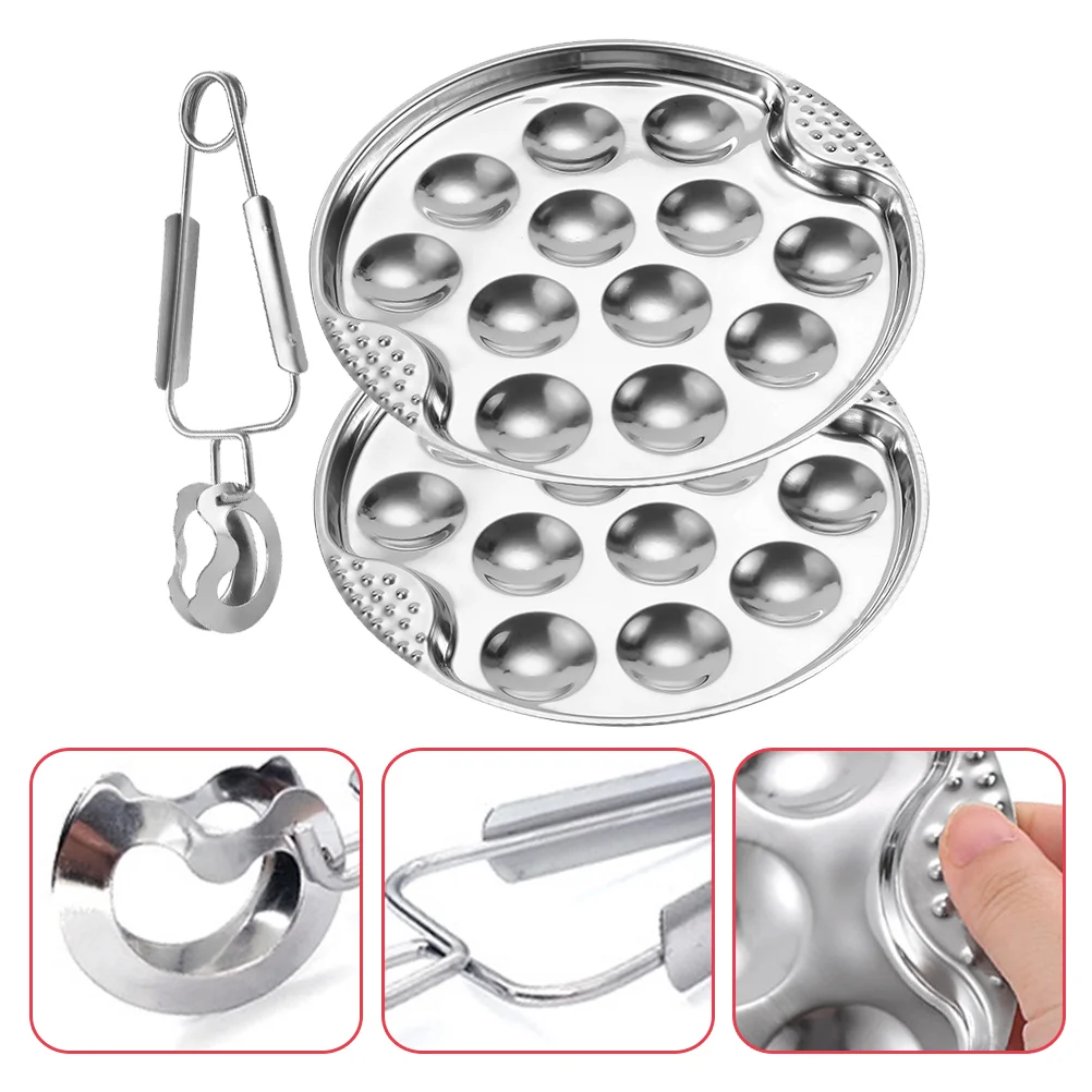 

Snail Dish Dinnerware Kitchen Serving Platters Escargot Forks Oyster Baking Tray Dishes Plate 12 Holes Trays Stainless Steel