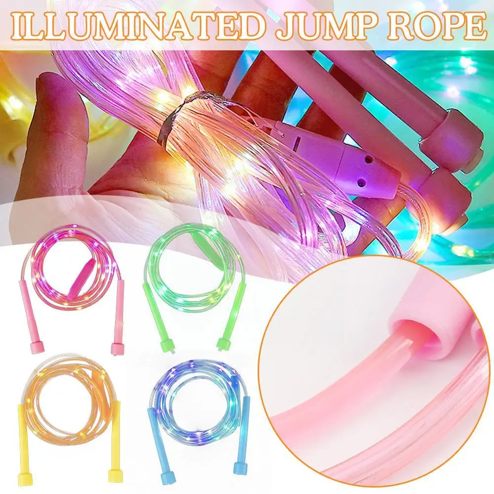 Fashion Illuminated Jump Rope With LED Light Fitness Body 4 Exercise Equipment Color Rope Loss Weight Sports D1D8