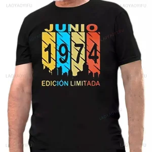 Kurzarm T -Shirt von limitierter Auflage männlich, Baumwollt -Shirt, kreative Tops, Geburtstagsgeschenk, Herstellung 1974, 50 Jahre 12 Hauptverkaufshirt 1974 - №3