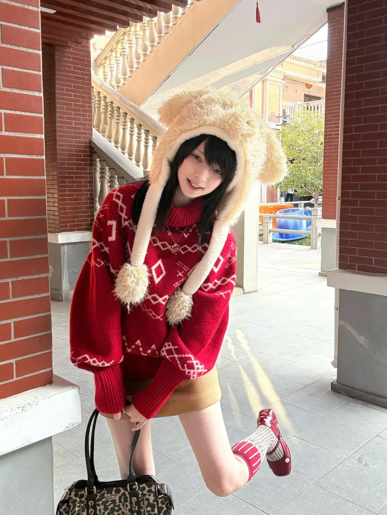 

Thickened High Collar Knitted Sweater Women's Winter Inner Wear Outerwear Red Christmas New Year's Day Commute Style Fashion