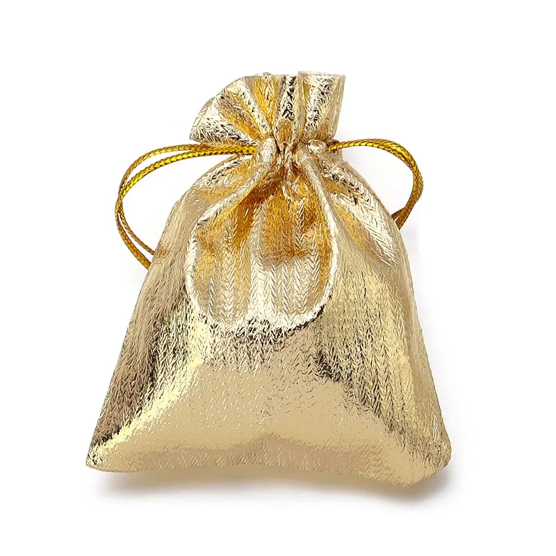 New Gold Sliver Color Gift Pouch Party Jewelry Display Drawstring Packaging Storage Bag  DIY Craft Wedding Candy Gift Pouch Gift